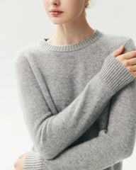 Basic-Pullover aus 100 % Kaschmir mit Rundhalsausschnitt