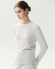 Basic-Pullover aus 100 % Kaschmir mit Rundhalsausschnitt
