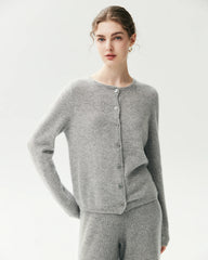 Cardigan aus 100 % Kaschmir mit Rundhalsausschnitt und Knopfleiste