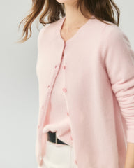 Cardigan aus 100 % Kaschmir mit Rundhalsausschnitt und Knopfleiste