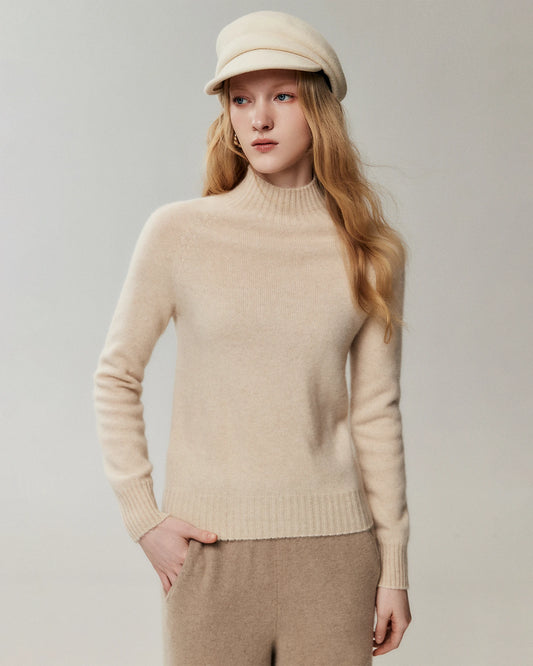 Pullover aus 100 % Kaschmir mit Trichterkragen