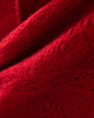 Dreieckstuch aus 100 % Kaschmir mit Pointelle-Strickmuster