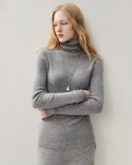 Rollkragenpullover aus 100 % Kaschmir mit Rippstrick