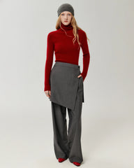 Rollkragenpullover aus 100 % Kaschmir mit Rippstrick