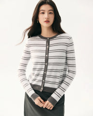 Cardigan aus 100 % Kaschmir mit Streifenmuster