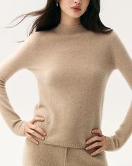 Stricktop aus 100 % reinem Kaschmir mit Trichterkragen