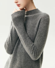 Stricktop aus 100 % reinem Kaschmir mit Trichterkragen