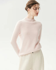Stricktop aus 100 % reinem Kaschmir mit Trichterkragen