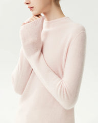 Stricktop aus 100 % reinem Kaschmir mit Trichterkragen