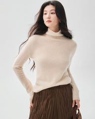 Pullover aus 100 % reinem Kaschmir mit Stehkragen