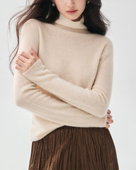 Pullover aus 100 % reinem Kaschmir mit Stehkragen