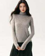 Pullover aus 100 % reinem Kaschmir mit Stehkragen