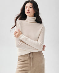 Pullover aus 100 % reinem Kaschmir mit Stehkragen