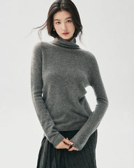 Pullover aus 100 % reinem Kaschmir mit Stehkragen