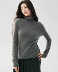 Pullover aus 100 % reinem Kaschmir mit Stehkragen