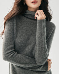 Pullover aus 100 % reinem Kaschmir mit Stehkragen
