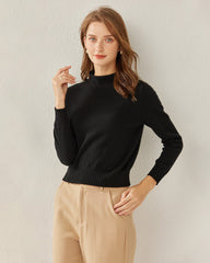 Strickpullover mit Halbkragen für Frauen aus 100% reinem Kaschmir
