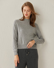 Strickpullover mit Halbkragen für Frauen aus 100% reinem Kaschmir