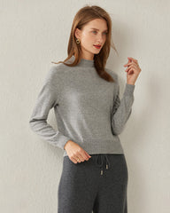 Strickpullover mit Halbkragen für Frauen aus 100% reinem Kaschmir