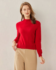 Strickpullover mit Halbkragen für Frauen aus 100% reinem Kaschmir