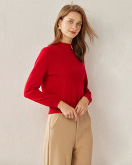 Strickpullover mit Halbkragen für Frauen aus 100% reinem Kaschmir