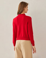 Strickpullover mit Halbkragen für Frauen aus 100% reinem Kaschmir