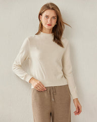 Strickpullover mit Halbkragen für Frauen aus 100% reinem Kaschmir