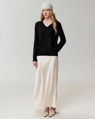 Pullover aus 100 % Kaschmir mit V-Ausschnitt