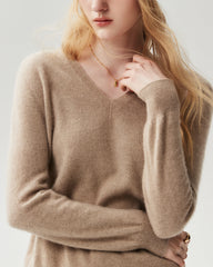 Pullover aus 100 % Kaschmir mit V-Ausschnitt