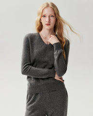 Pullover aus 100 % Kaschmir mit V-Ausschnitt