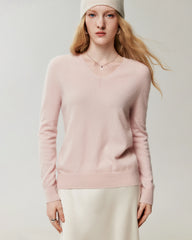 Pullover aus 100 % Kaschmir mit V-Ausschnitt