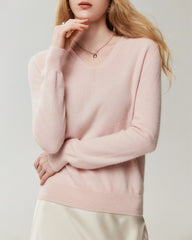 Pullover aus 100 % Kaschmir mit V-Ausschnitt