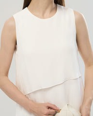 19 Momme Seidenkleid in A-Linie mit Lagen-Design