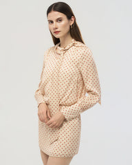 19 Momme Seiden Bodycon-Minikleid mit Polka Dots
