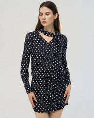 19 Momme Seiden Bodycon-Minikleid mit Polka Dots