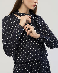 19 Momme Seiden Bodycon-Minikleid mit Polka Dots