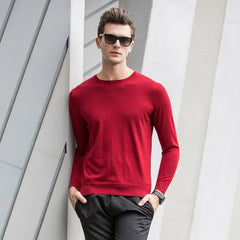 Worsted Rundhals Kaschmirpullover für Herren