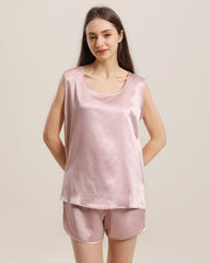2-teiliges Seiden-Pyjama-Set ohne Ärmel