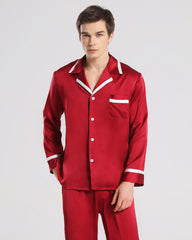 Herren Seiden-Pyjama Schlafanzug Set