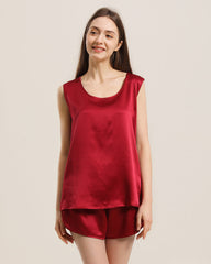 2-teiliges Seiden-Pyjama-Set ohne Ärmel