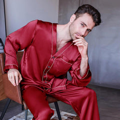 2-teiliges Männer Reines-Pyjama-Set