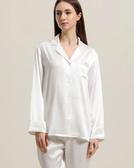 22Momme Klassisches Seiden-Pyjama-Set Ivory