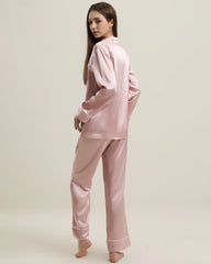 22Momme Klassisches Seiden-Pyjama-Set Rose Pink