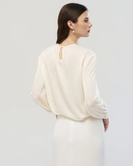 22 Momme Seidenbluse mit Rundhals und Drop-Schulter