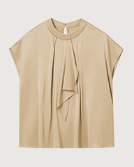 22 Momme Seidenbluse mit elegantem Drapé-Effekt