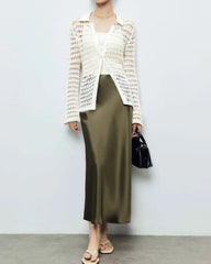 22 Momme Seiden Maxi Rock