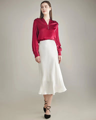 100% Seidenbluse Seidenhemd