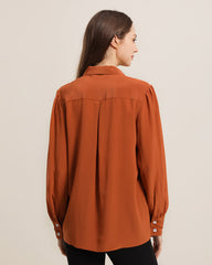Reine Seiden-Damen-Bluse mit Krawattenknoten