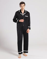 Herren Seiden-Pyjama Schlafanzug Set