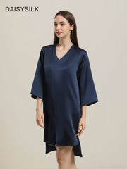 Entspannte Seiden-Nachtkleid mit 3/4-Ärmeln